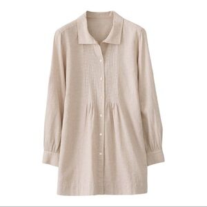 Poetry EMBROIDERED SHIRT Linen & cotton pink taupe